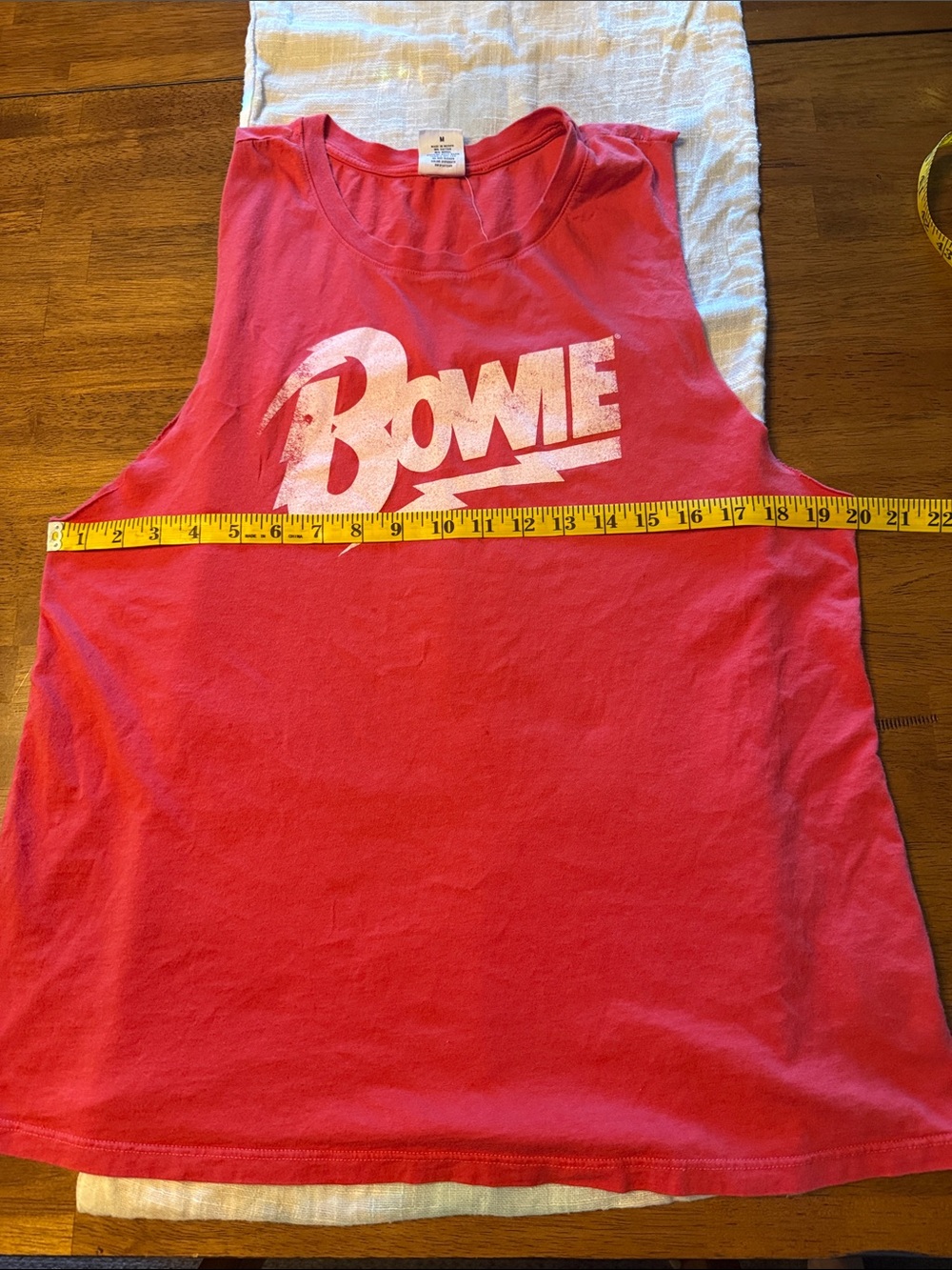 LetLuv Bowie Tank sleeveless muscle tee cut off red M graphic Anthropologie - Picture 5 of 8